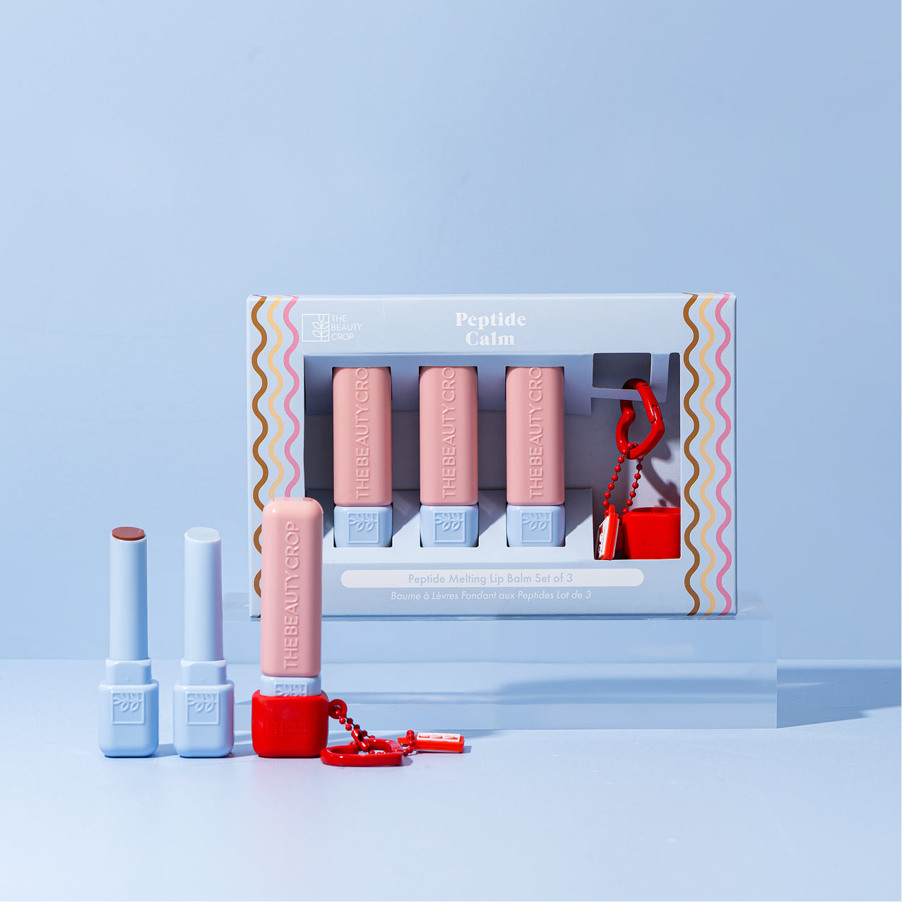 Peptide Melting Lip Balm Set of 3 (With Keychain)