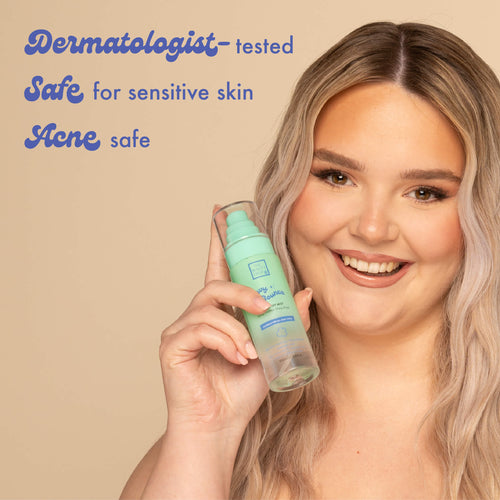 Dermatologist-tested, safe for sensitive skin, acne safe
