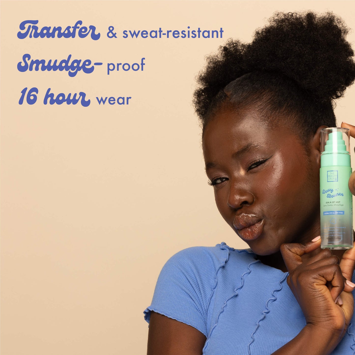 Transfer & sweat-resistant, Smudge-proof, 16 hour wear